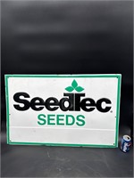 SEEDTEC SEEDS EMBOSSED METAL SIGN FEED STORE