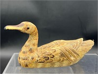 Vintage corn husk wood Duck, handmade/ hand pieced
