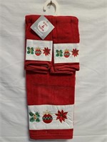 Red Christmas Towel Set