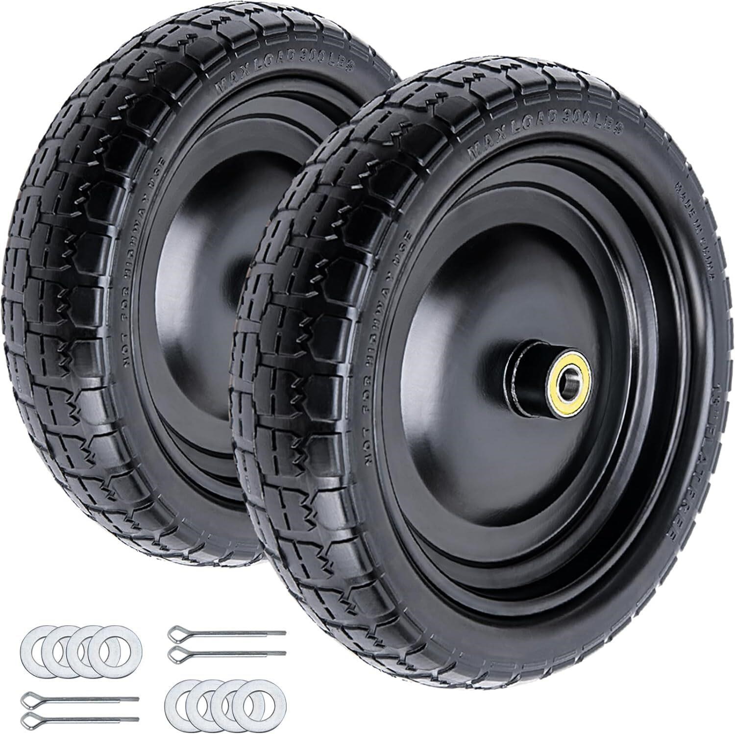 (2-Pack) 13 Inch Solid Rubber Tires  4.00-6...
