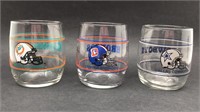 3 Football Team Glass Drinking Glasses