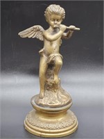 Vintage Solid Brass Cupid Playing Fife