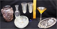 Mid-Cent  Glass, Vase, Glasses