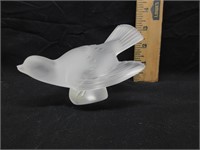 Lalique Paris, Frosted Glass Bird Paperweight
