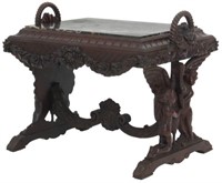 Figural Marble Top Side Table