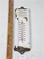 Antique porcelain advertising thermometer Peoria