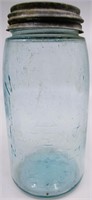 Mason's Nov 30th 1858 Iron Cross Lt Ice Blue Jar