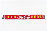 ICED COCA-COLA HERE PORCELAIN PUSH BAR