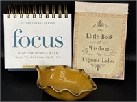 Two Inspirational Books & Ceramic Nut/ Candy Dish