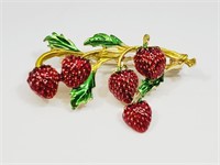 Enamel Stawberry Brooch