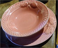 Pink Bunny Collectible Bowl and Plate