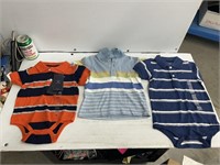 Sizes 12 months kids collard striped shirts