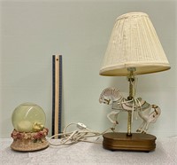 Unicorn lamp and snow globe