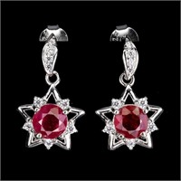 Heated Round Ruby 6mm Cz Gemstone 925 Sterling Sil