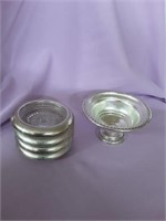 Sterling ashtrays & compote