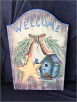 Wooden Hanging Welcome Sign 23.5" x 16"