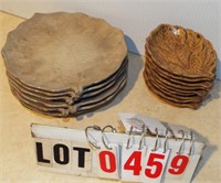 lot of stoneware leaf dishes