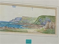 A.W. Grant "Clifffside Coast" Signed Watercolour