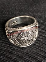 Celtic cross sterling silver ring size 7