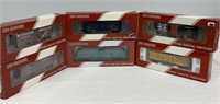 Six Red Caboose HO Scale Rail Cars