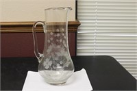 An Etched Glass Pitcher
