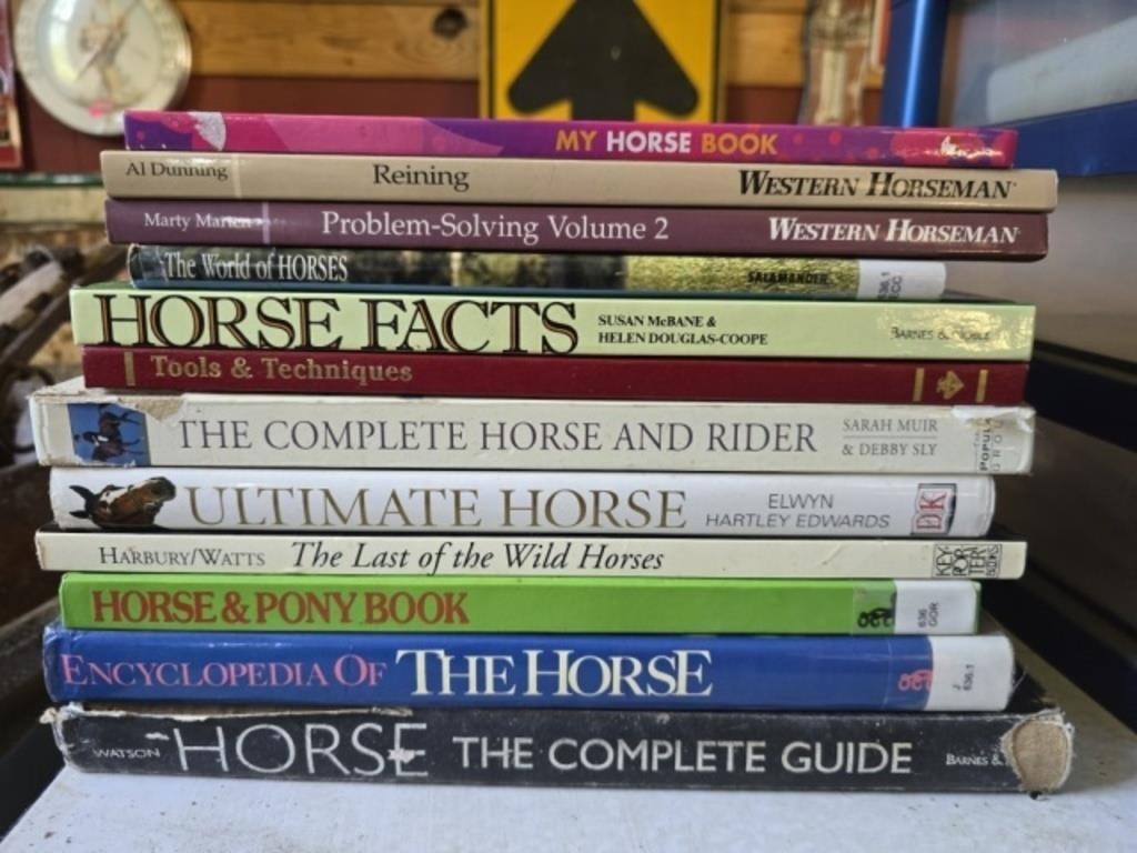 Estate lot of horse books