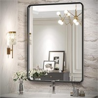 Brightify Black Bathroom Mirror For Wall, 22 X 30