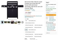 E2003  Monument Grills Smart Gas BBQ, Denali D425.