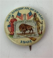 1901 Pan American Buffalo NY Exposition pin back