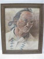 19" x 23" Framed Original NA Portrait - R. Becenti