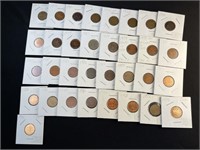 Collection of 34 Candian 1C Coins