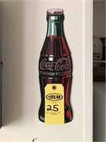 Porcelain Coca Cola Bottle Sign 14" Tall