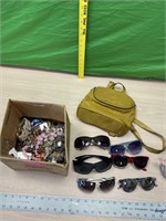 Sunglasses, purse and jewelry
