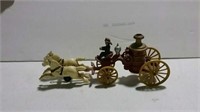 Toy Cast iron fire men's wagon