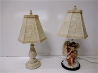 Vintage Table Lamps w/ Plastic Angel Shades