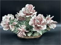 Capodimonte Porcelain Rose Sculpture