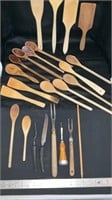 Wooden spoons, and some utinsils