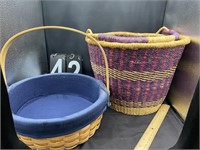 2 Baskets W/Handles-One is a Tasket Basket