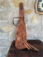 TOOLED LEATHER RIFLE CASE