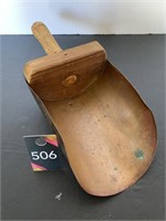 Primitive Copper Scoop with Wood Handle
