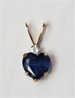 10k Yellow Gold White and Blue Sapphire