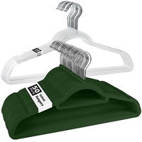 Velvet Hangers 50 Pack with 10 Plastic Hangers, He