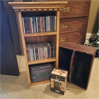 CD Cabinet, Antique Wood Caddy, CD’s