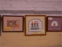 (4) P. Buckley Moss Framed & Matted Prints -