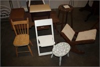 Coffee Table, Stools & Chairs