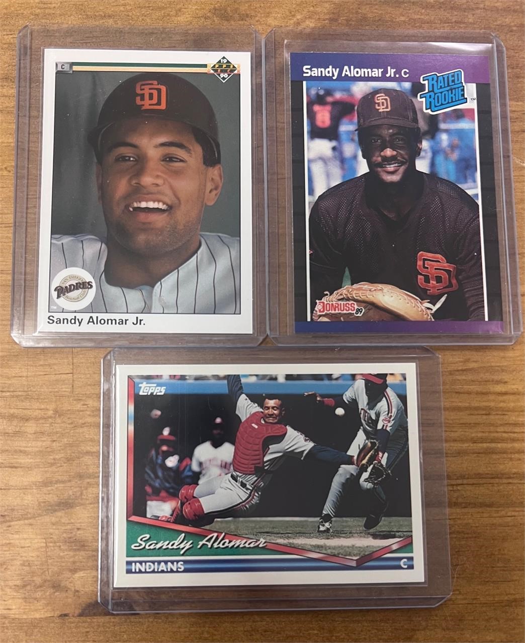 Lot of 3 1988-1994 Sandy Alomar MLB cards. 1 RC