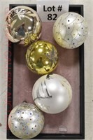 (5) Vintage Christmas Balls: