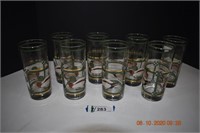 Eight Vintage Mallard Drinking Glasses