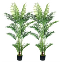 HAIHONG 4.5FT 2Packs Artificial Palm Tree,Faux Are