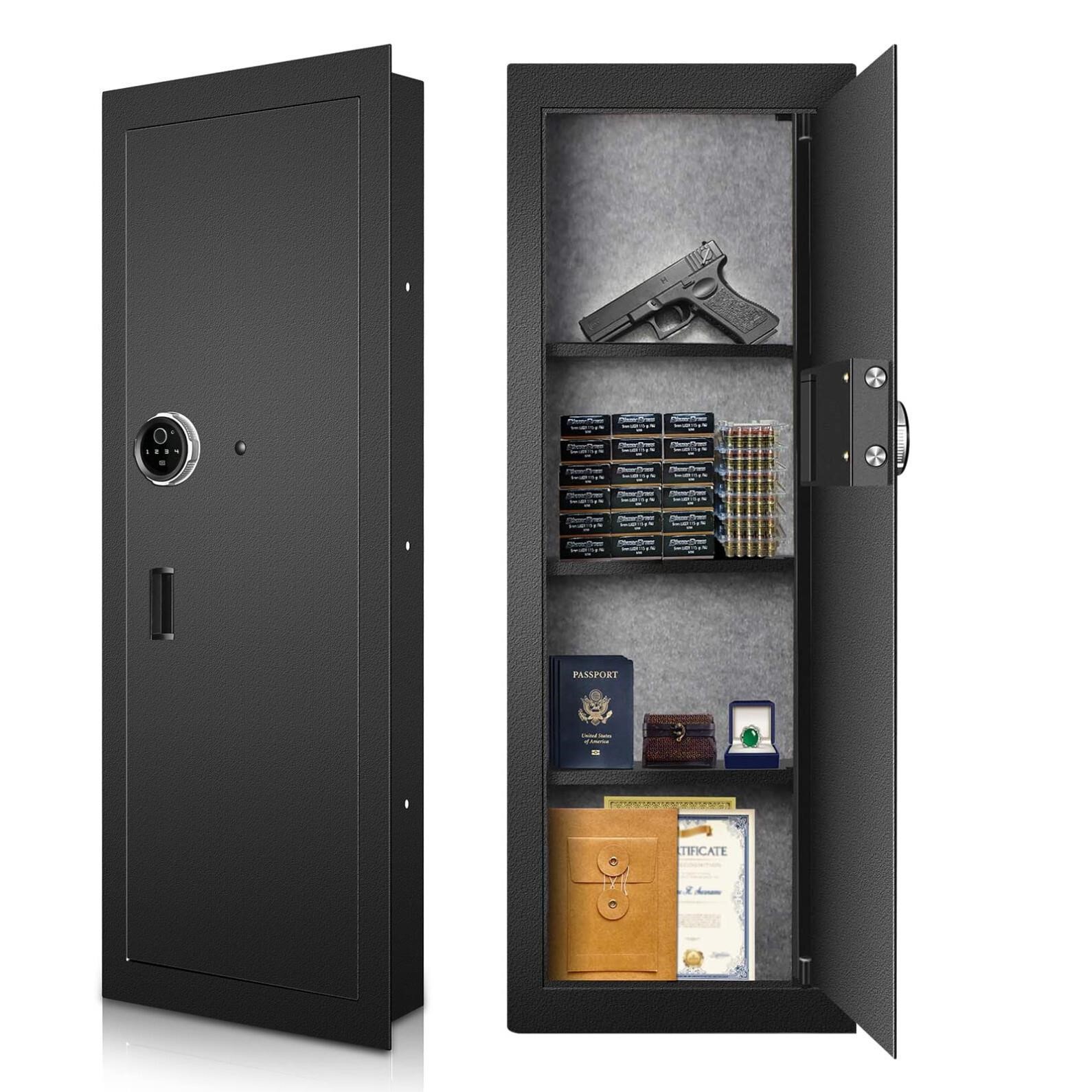 Biometric Large Wall Safe, Hidden Fingerprint Secu